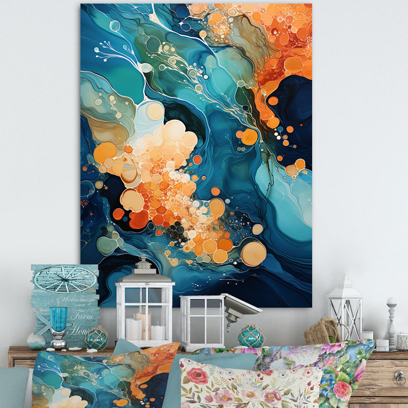 «Whimsical Lakes Rivers Waterscapes I», reproduction d'art mural, Toile tendue, H 40 po x l 30 po