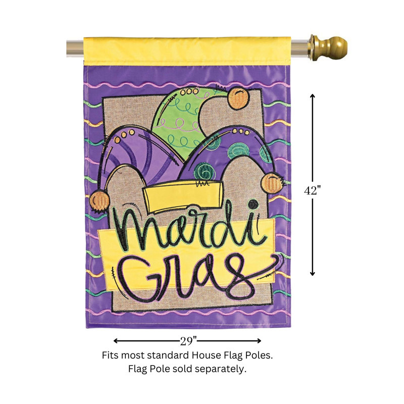 Chapeau de bouffon Flag Flag Mardi Gras, H 42 po x l 29 po