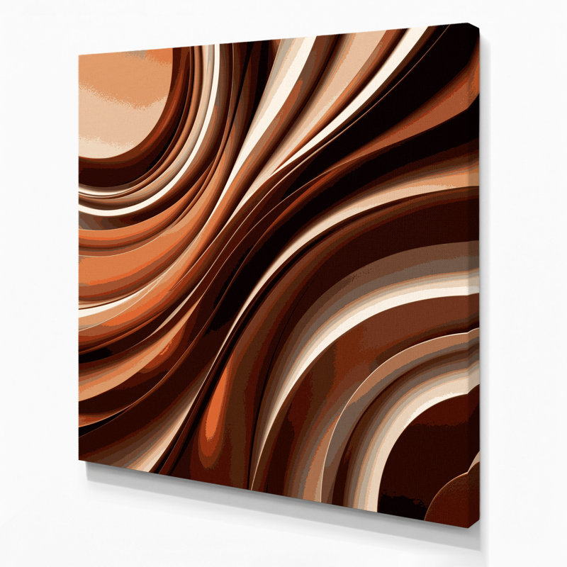 Gradient abstrait 54, art mural sur toile brune, H 32 po x l 32 po