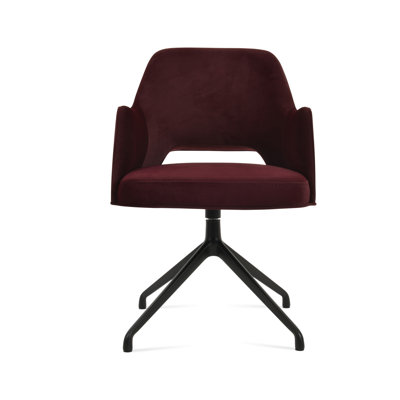 Marash Arm Spider Swivel Dining Chair in Cherry Velvet by sohoConcept