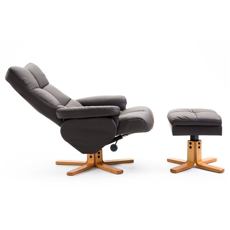 Charlestown 80cm Wide Swivel Ergonomic Recliner, Brown