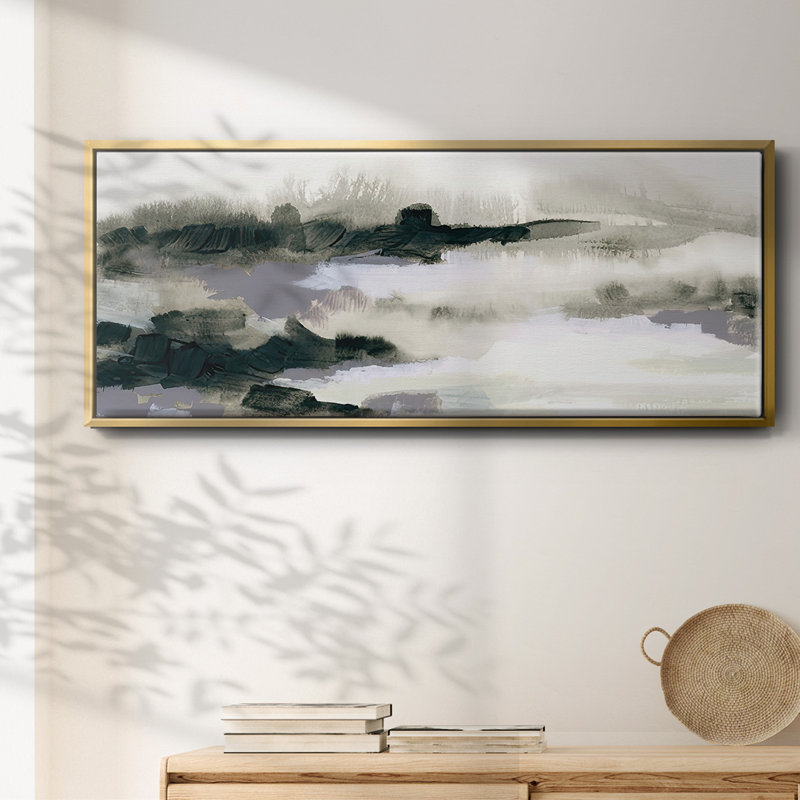 Abstract  March IV- Framed Canvas, 20" H x 50" W