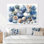 Poterie dans des tons bleus et blancs III - ensemble de reproduction d'art mural côtier