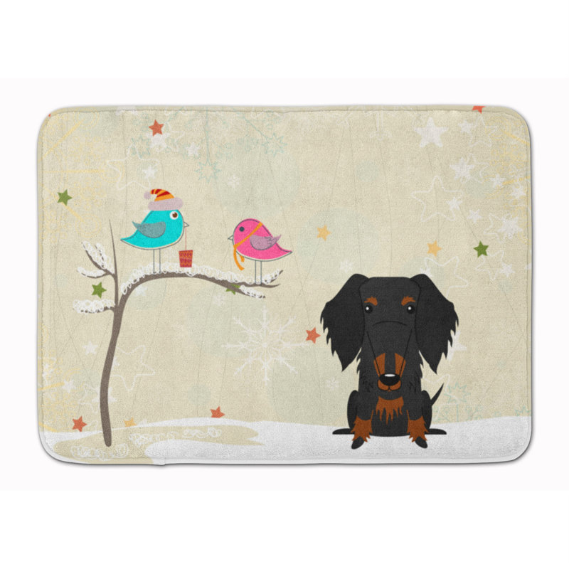 Tapis pour salle de bain Christmas, Teckel à poil dur