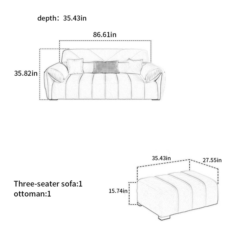 Italian minimalist retro sofa