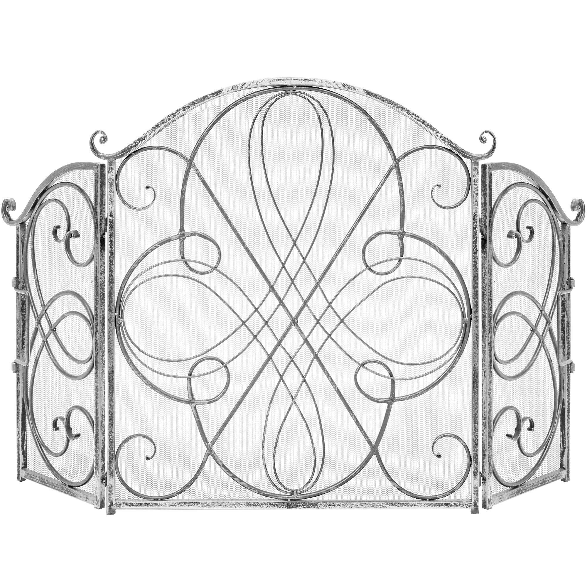 Plow ＆ Hearth Small Crest Flat Guard Fireplace Screen， Solid