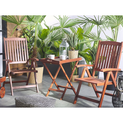 Galilea Acacia Wood Patio Dining Set with Square Table , Cushions Included