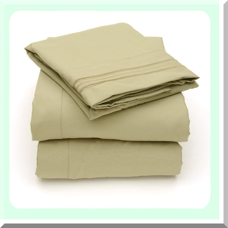 Luxury Comfort 2000 Thread Count Deep Pocket Bed Sheet Set - Soft & Durable - 4 Piece Set, Sage, King Sheet Set