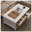 Four-drawer coffee table in solid white wood.-110956625