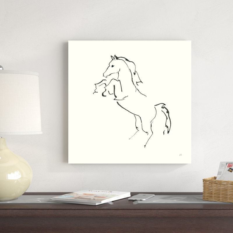 «Line Horse IX» par Chris Paschke, reproduction d'art sur toile tendue, H 20 po x l 20 po x P 1,25 po