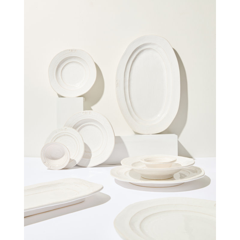 Olague Oval Platter, White