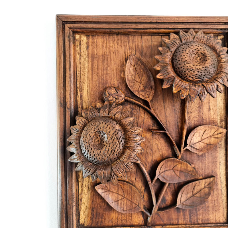 Handmade Farmhouse Plants & Flowers Wall Decor on Solid Wood