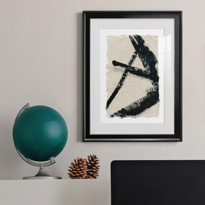 «Lines Crossed I», peinture sur toile encadrée, H 18,5 po x l 24,5 po x P 1,5 po, Noir