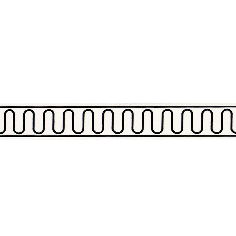 Schumacher X Paloma Contreras Royere Scroll Trim, Black