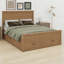 Structure de lit en bois avec 6 tiroirs et support en lattes de bois