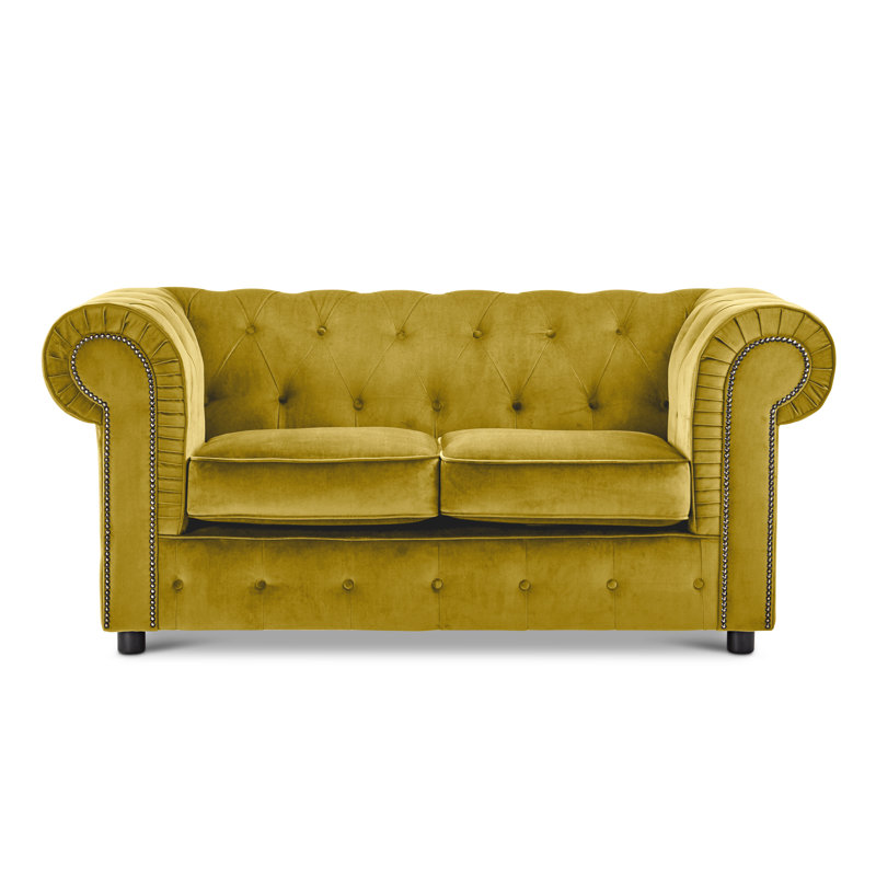 Aaron 2 Seater Velvet Sofa, 2, Tumeric