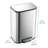 Stainless Steel Garbage Can With Lid, Step-On Pedal And Inner Bucket, Rectangular Trash Can For Kitchen-109707638