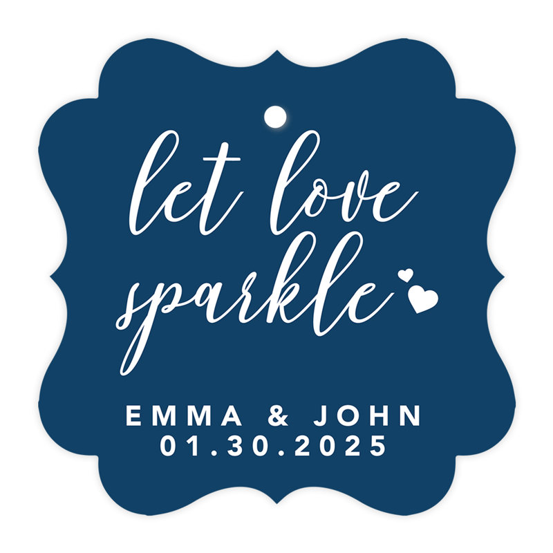 Cadre personnalisé sur mesure Let Love Sparkle, Bleu marine