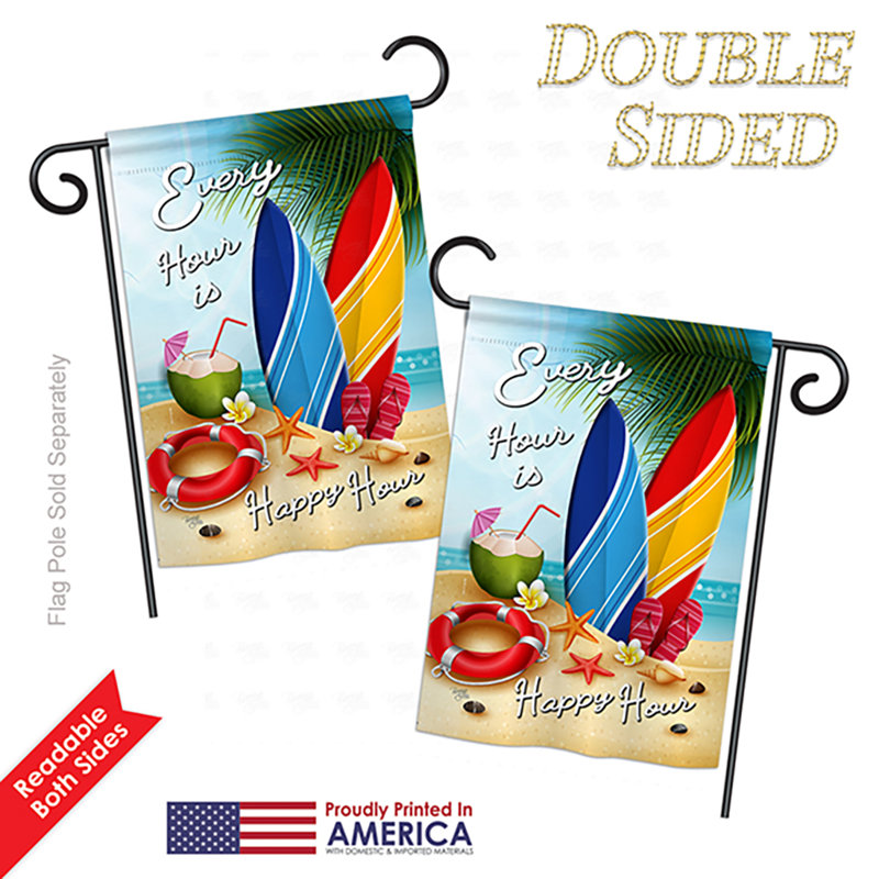 Reid Double Sided 18.5'' H x 13'' W Polyester Garden Flag, Polyester, Light Blue/Yellow/Red