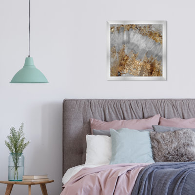 «Gold and Silver Abstract Geode» par Oliver Gal - reproduction