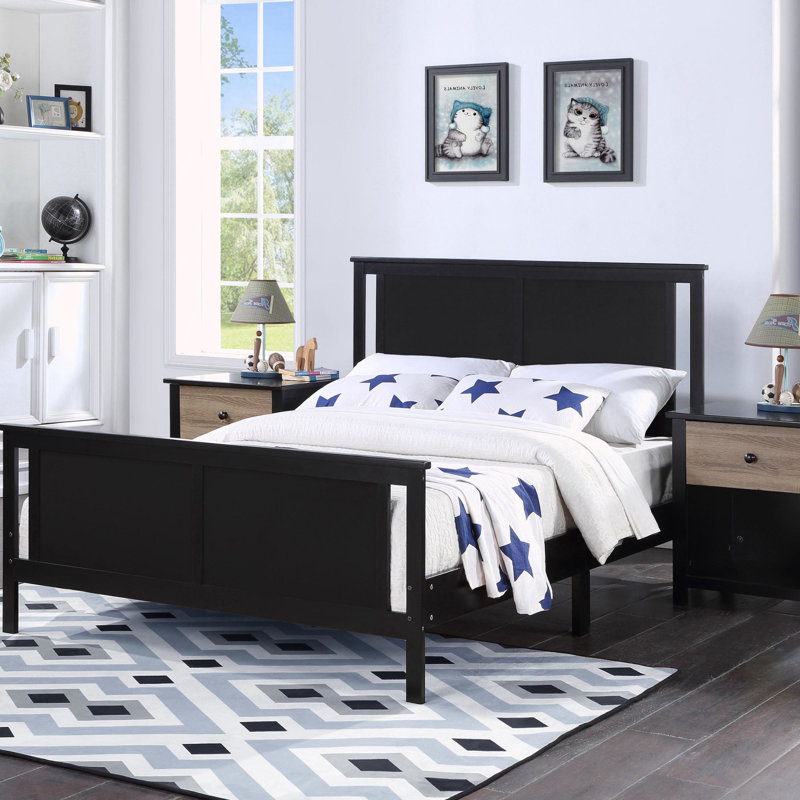 22.22'' W Wood Nightstand, Black/Brown