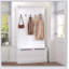 Banc de hall d'entrée polyvalent avec porte-manteau sur pied, arbre d'entrée et rangement pour chaussures pour une organisation efficace