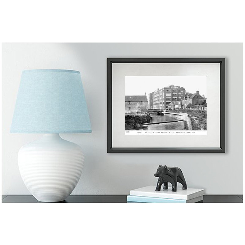 Calne, The River Marden And The Harris Bacon Factory C1955 - Single Picture Frame Print, 40cm H x 50cm W x 2.3cm D