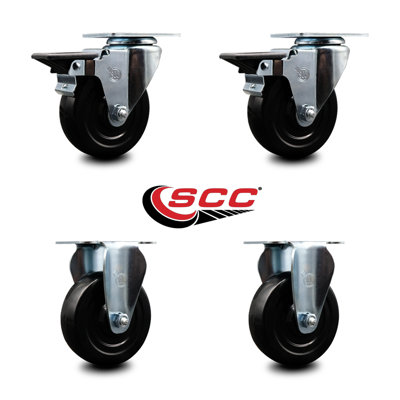 4-Piece Hard Rubber Caster Set