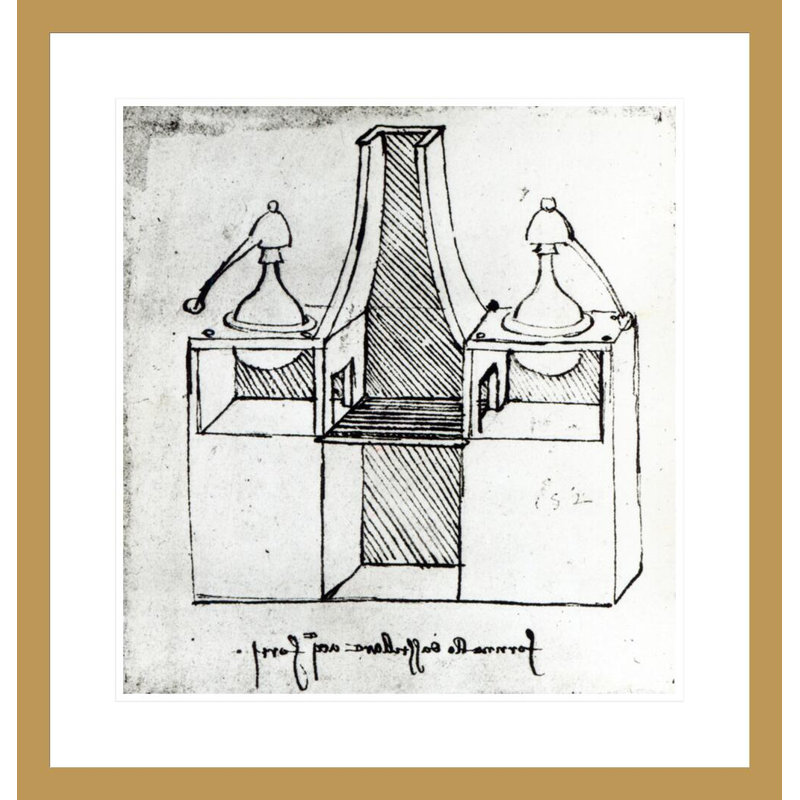 Fol. 335r-b Codex Atlanticus par Leonardo da Vinci, impression giclée encadrée, H 24,58 po x l 23,5 po