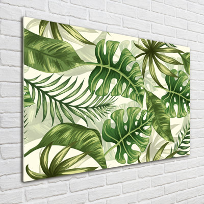Tropical Leaves - No Frame Print on Glass