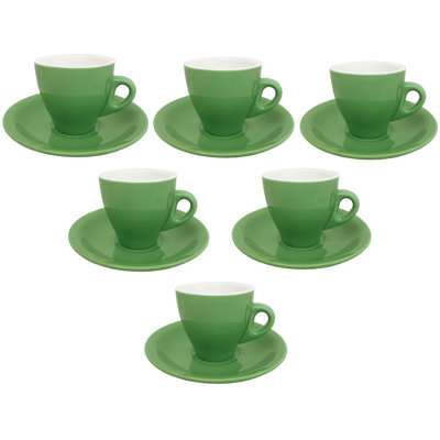 Ensemble de 6 tasses à espresso et soucoupes en porcelaine Lorren Home, 3 oz