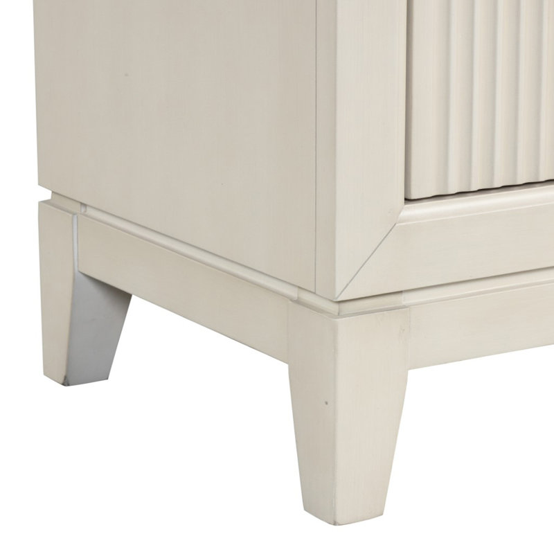 Table de chevet, blanc antique