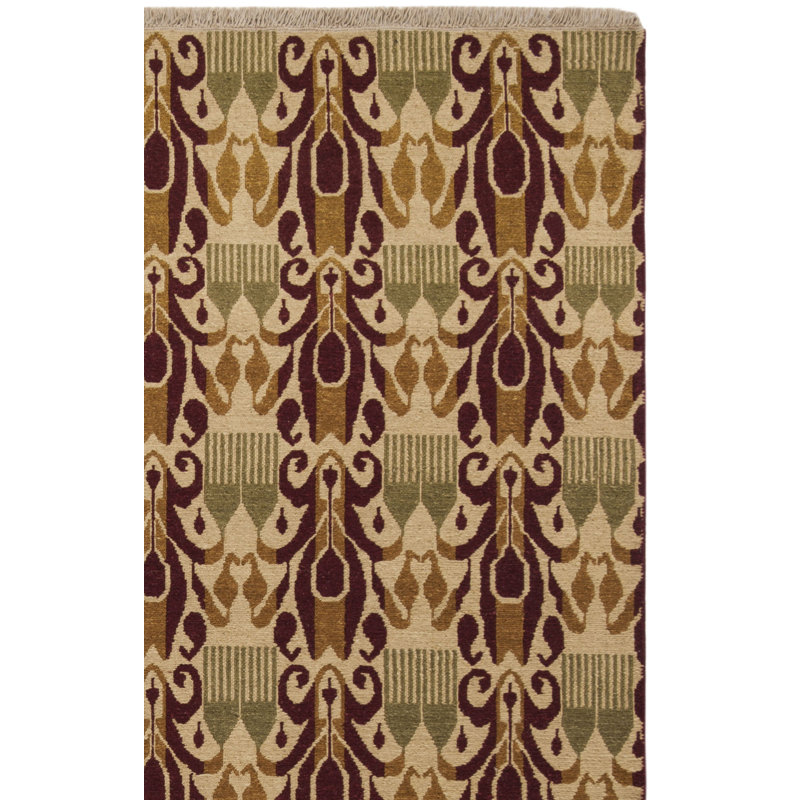 Tapis ikat en laine noué à la main Vera, Rectangle 6 pi x 9 pi