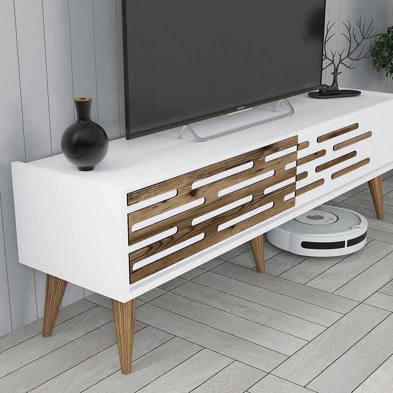 Keikei Unfinished TV Stand, White