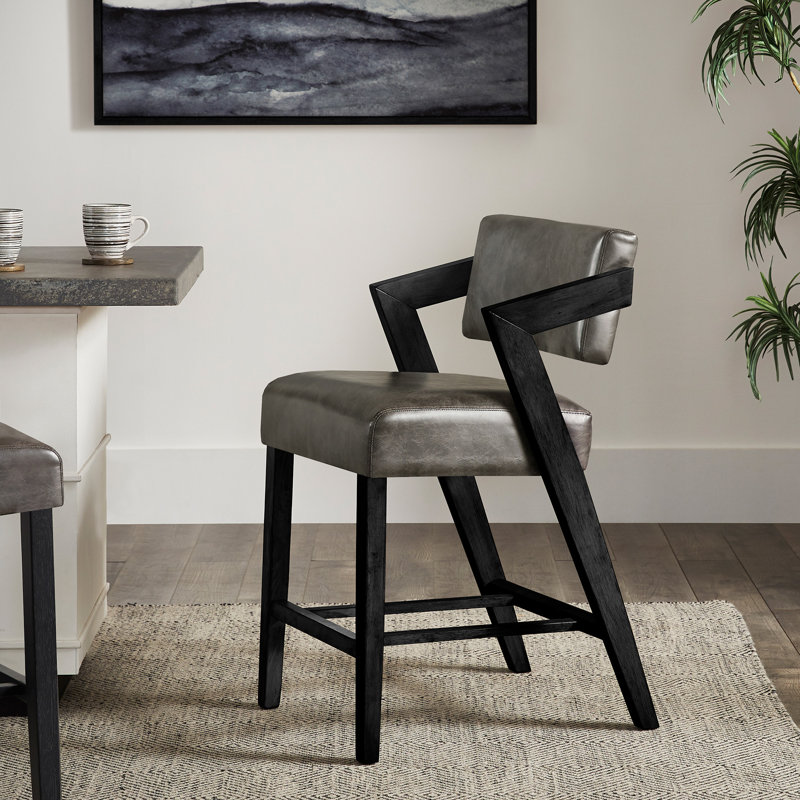Chaise en bois Cardone, Tabouret de comptoir (siège d'une hauteur de 24 p