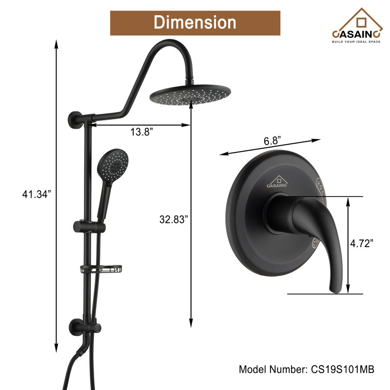 All-In-One Kit with Rough in-Valve, Matte Black