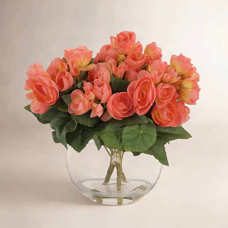 Arrangement floral bégonia dans un vase, Orange