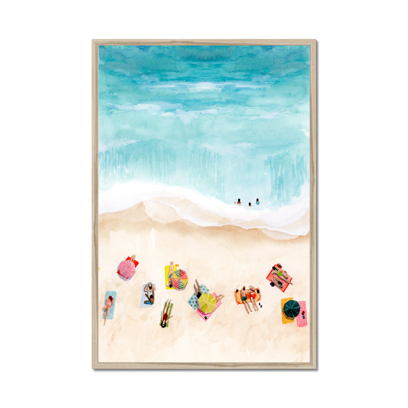 Beach Week II by Grace Popp - Painting, 80cm H x 55cm W, Natural Picture Framed Paper