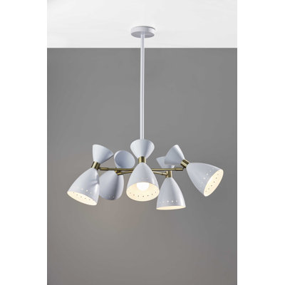 Luminaire suspendu conique unique à 5 lumières Deshmuk