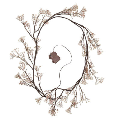 16'' in. Lighted Faux Baby's Breath Garland