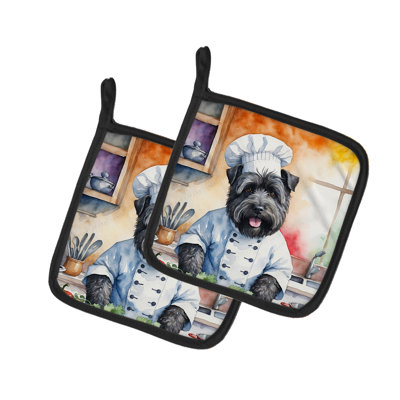Caroline's Treasures The Dog Chef Polyester Potholder Set