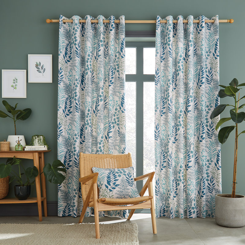 Hartwood Leaf Eyelet Curtains, Width 168 x  Drop  183cm