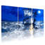 Nautique au clair de lune sur une mer orageuse, ensemble de 3 impressions sur toile-1196413466