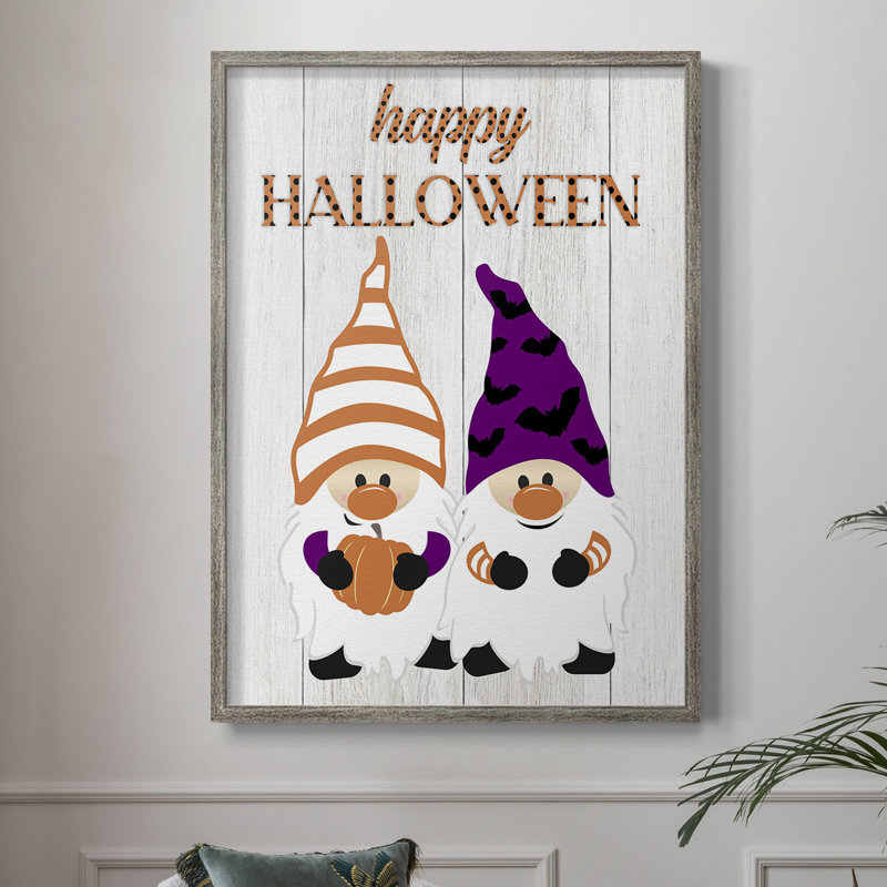 Halloween Gnomes Framed Print - Solid Wood