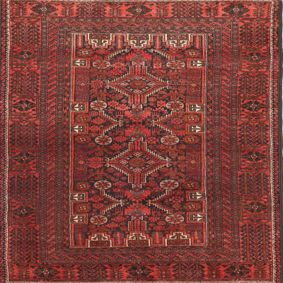 Tapis beige/brun/rouge traditionnel Destry