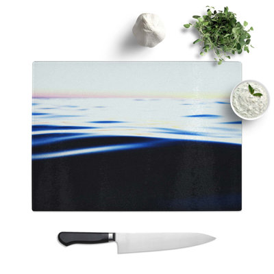 Tempered Glass Ocean Be Cool Chopping Board