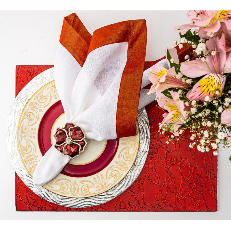 Modern Artistic Glass Placemat, Red