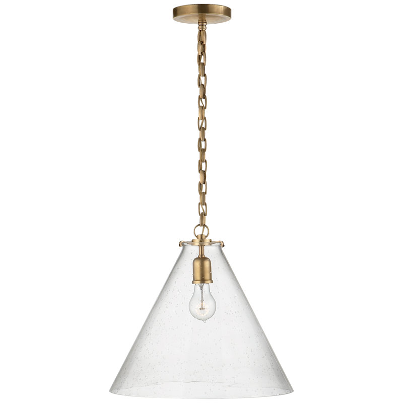 Thomas O'Brien Katie Conical Pendant, Seeded, Antique Brass