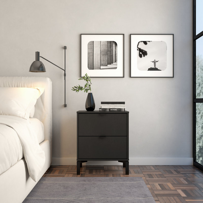 Ausencio Nightstand, Black