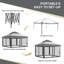 Brynja 3.5m W x 3.5m D Steel Patio Gazebo-771603477